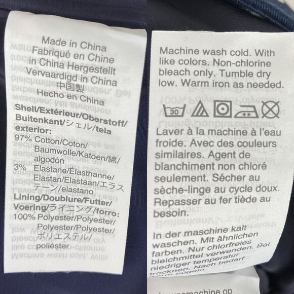 J. Crew No 2 Pencil Skirt Navy White Polka Dot Stretch Cotton sz 8 Preppy Office - Picture 11 of 11